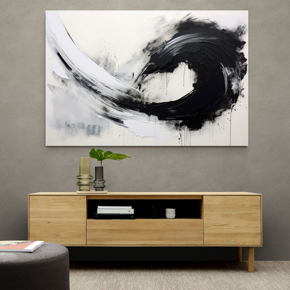 Black Brush Strokes 8 Abstract Wall Art