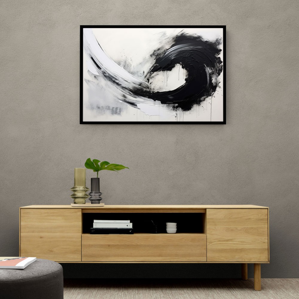 Black Brush Strokes 8 Abstract Wall Art