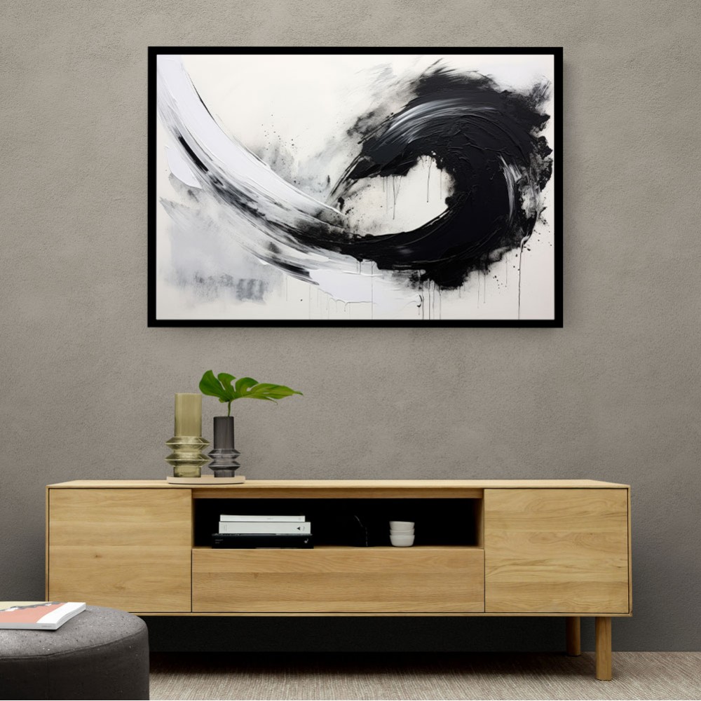 Black Brush Strokes 8 Abstract Wall Art