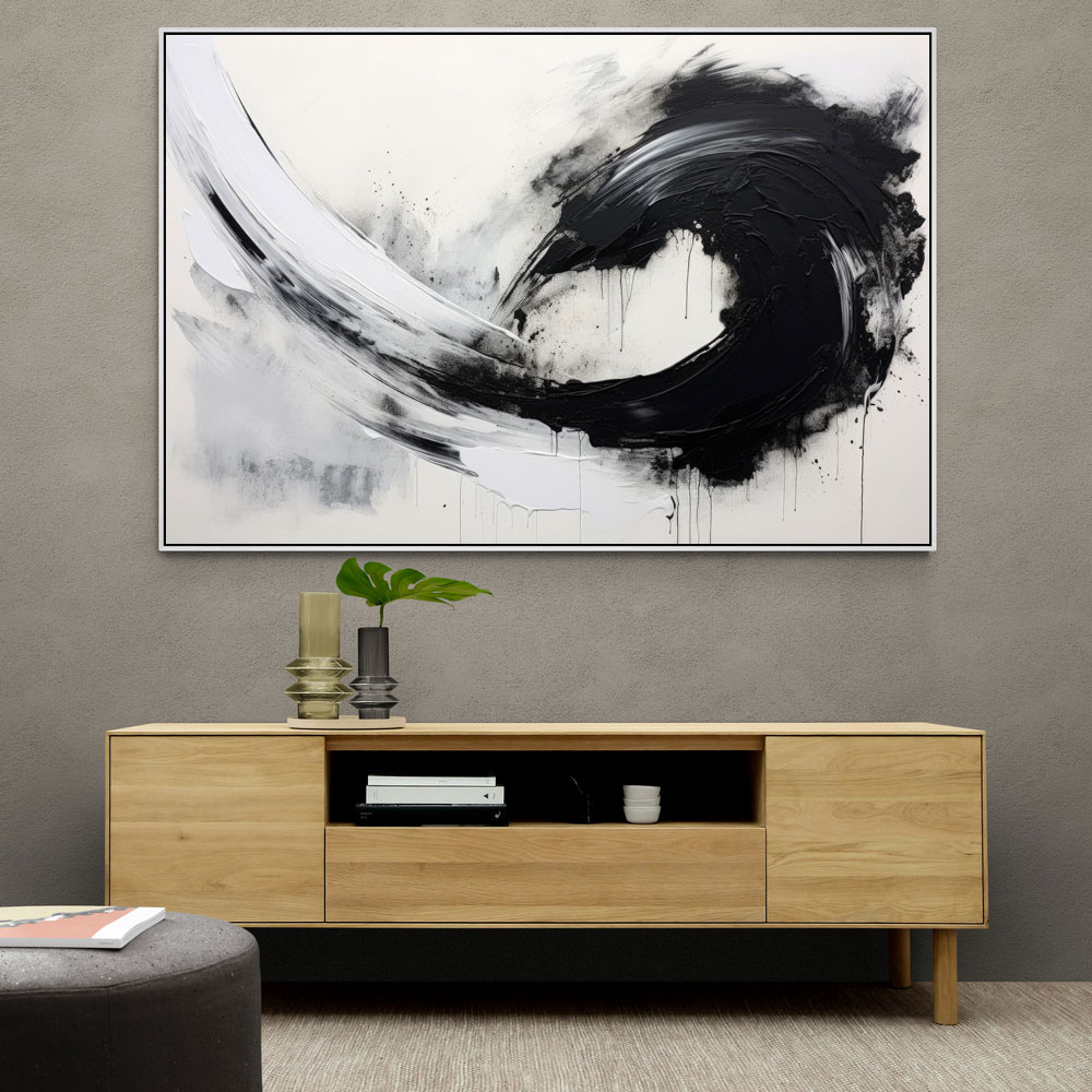 Black Brush Strokes 8 Abstract Wall Art