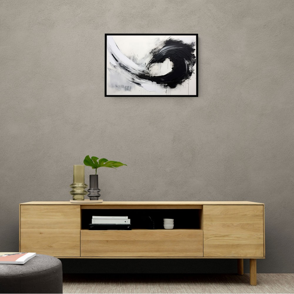 Black Brush Strokes 8 Abstract Wall Art