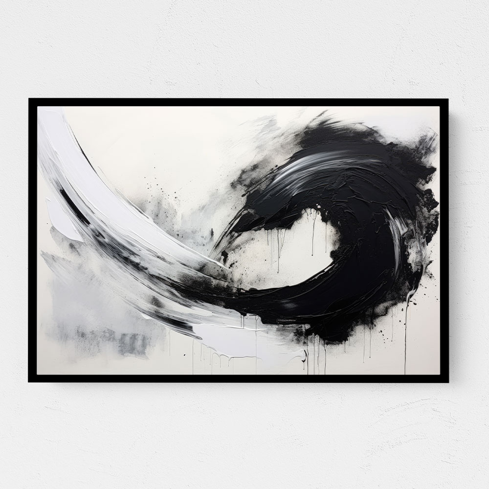 Black Brush Strokes 8 Abstract Wall Art