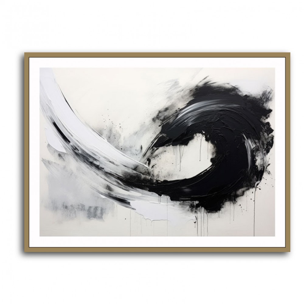 Black Brush Strokes 8 Abstract Wall Art