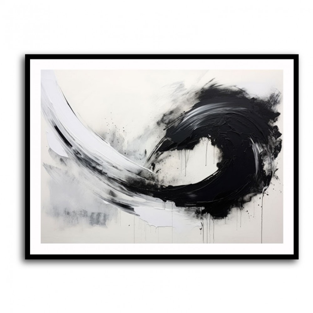 Black Brush Strokes 8 Abstract Wall Art