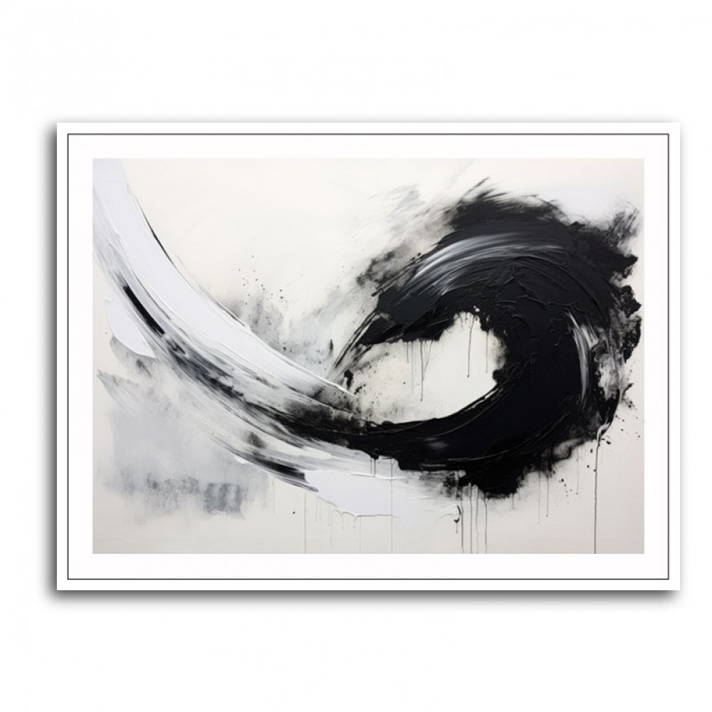 Black Brush Strokes 8 Abstract Wall Art