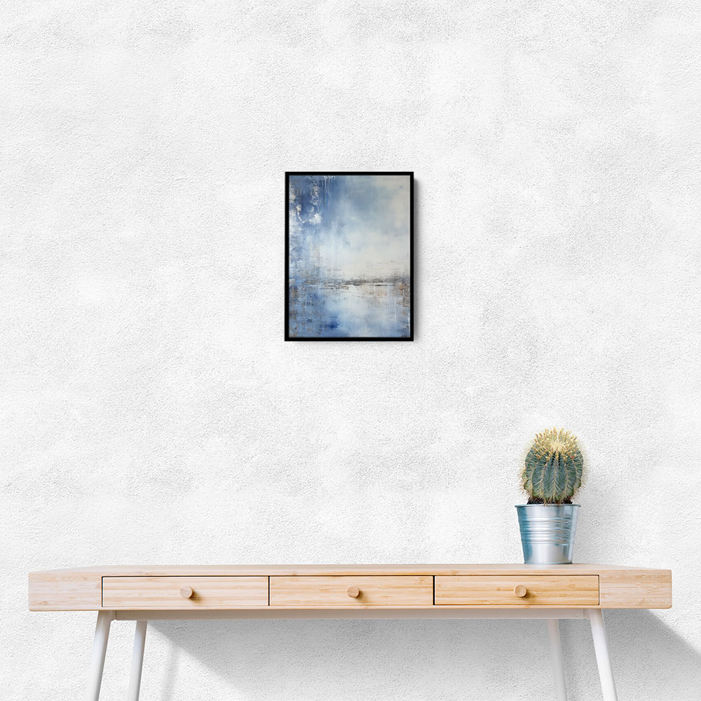 Blue & Silver Abstract Wall Art