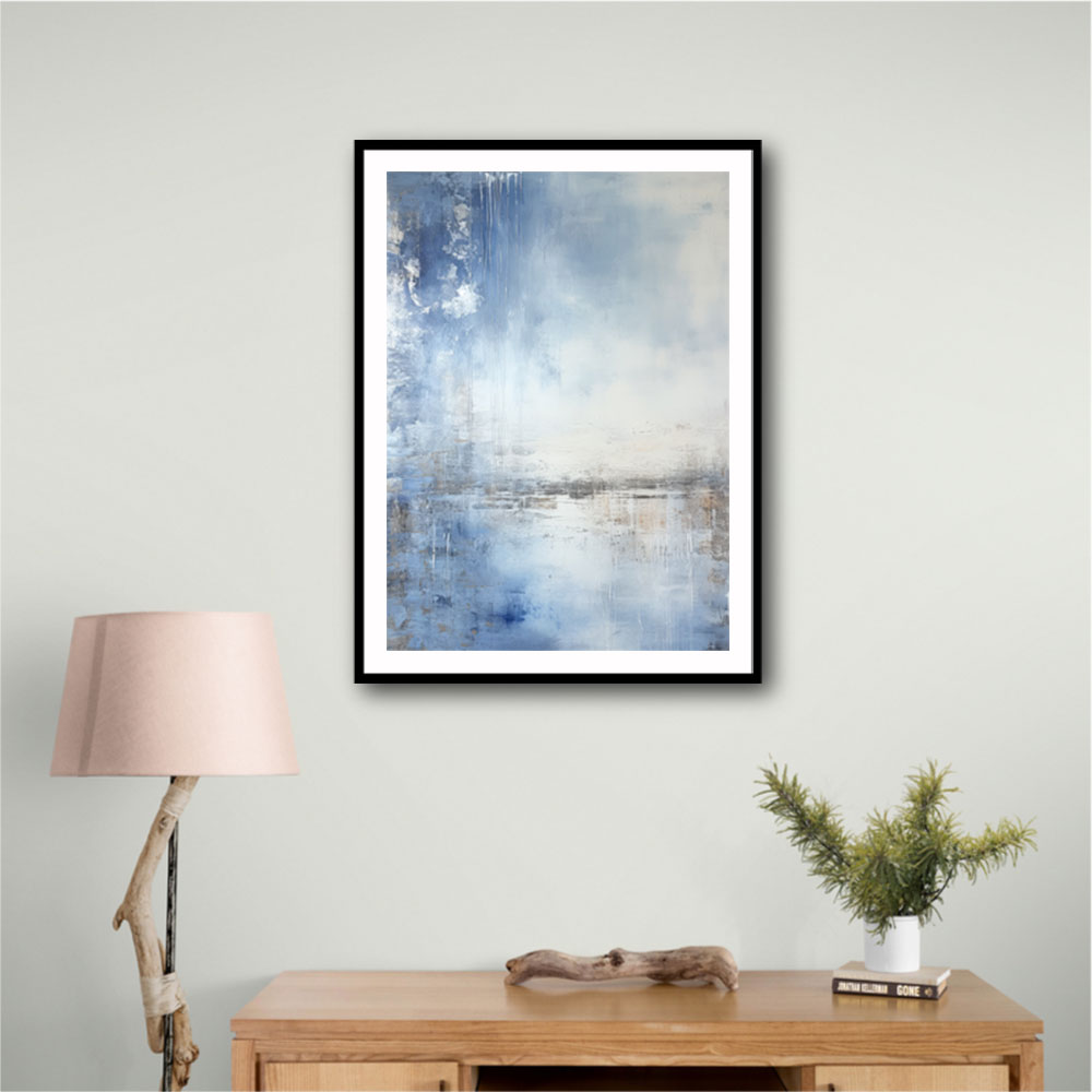 Blue & Silver Abstract Wall Art