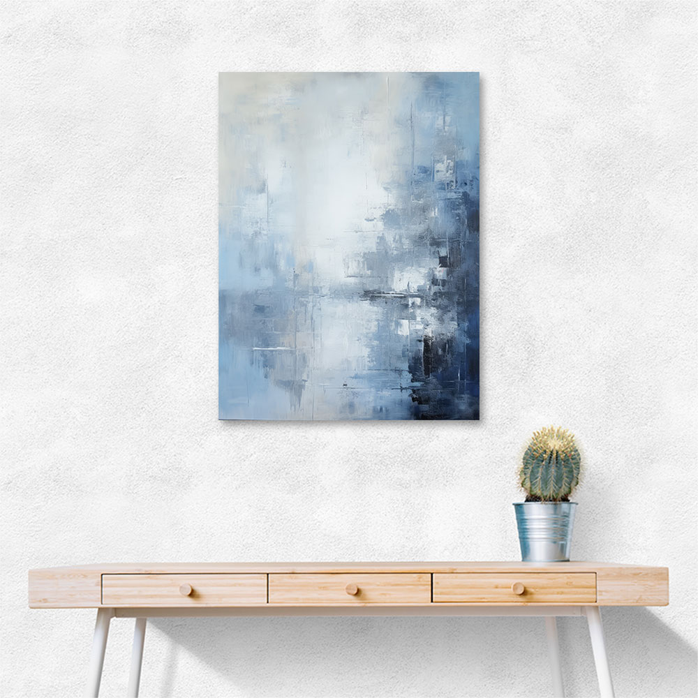 Blue & Silver Abstract 2 Wall Art