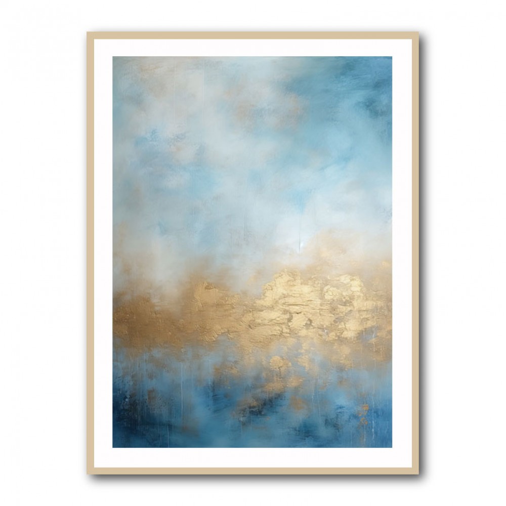 Blue & Gold Abstract 21 Wall Art Blue & Gold Abstract 21 Wall Art