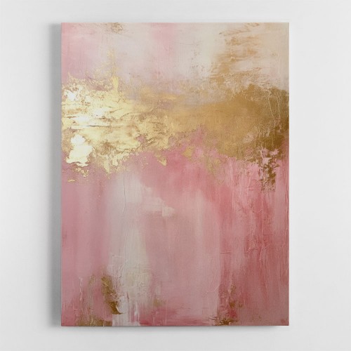 Pink & Gold Stroke Abstract 7 Wall Art