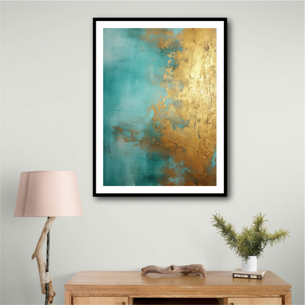 Turquoise & Gold 16 Abstract Wall Art Turquoise & Gold 16 Abstract Wall Art