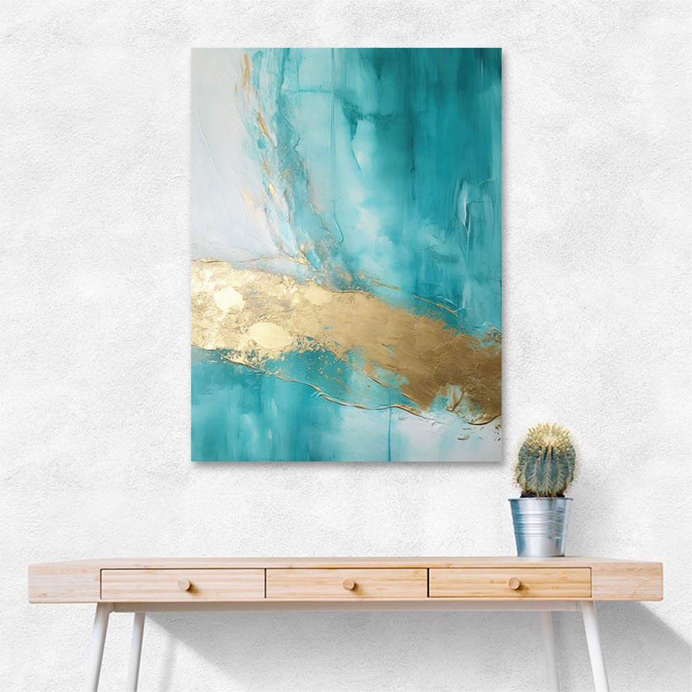 Turquoise & Gold 18 Abstract Wall Art Turquoise & Gold 18 Abstract Wall Art