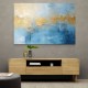 Gold Stroke on Blue Abstract Wall Art Gold Stroke on Blue Abstract Wall Art