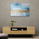 Gold Stroke on Blue Abstract 1 Wall Art Gold Stroke on Blue Abstract 1 Wall Art