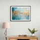 Gold Stroke on Blue Abstract 3 Wall Art Gold Stroke on Blue Abstract 3 Wall Art