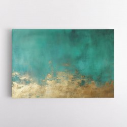 Gold Stroke on Emerald Green Abstract 2 Wall Art