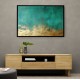 Gold Stroke on Emerald Green Abstract 2 Wall Art