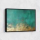 Gold Stroke on Emerald Green Abstract 2 Wall Art