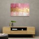 Gold Stroke on Pink Abstract Wall Art