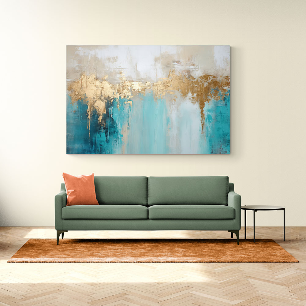 Gold Stroke on Blue Abstract 4 Wall Art Gold Stroke on Blue Abstract 4 Wall Art