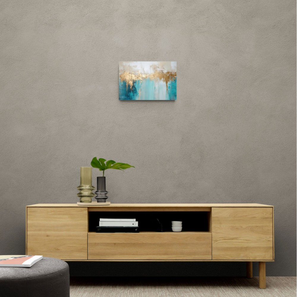 Gold Stroke on Blue Abstract 4 Wall Art Gold Stroke on Blue Abstract 4 Wall Art