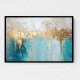 Choose Product Type:: Framed Canvas Gold Stroke on Blue Abstract 4 Wall Art