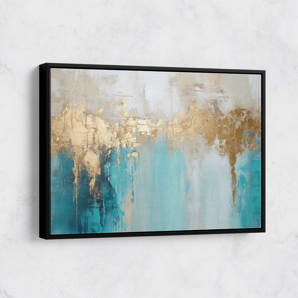 Gold Stroke on Blue Abstract 4 Wall Art