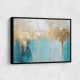 Frame Colour:: Black Gold Stroke on Blue Abstract 4 Wall Art
