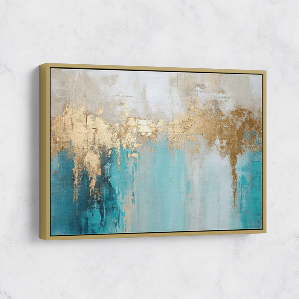 Gold Stroke on Blue Abstract 4 Wall Art Gold Stroke on Blue Abstract 4 Wall Art