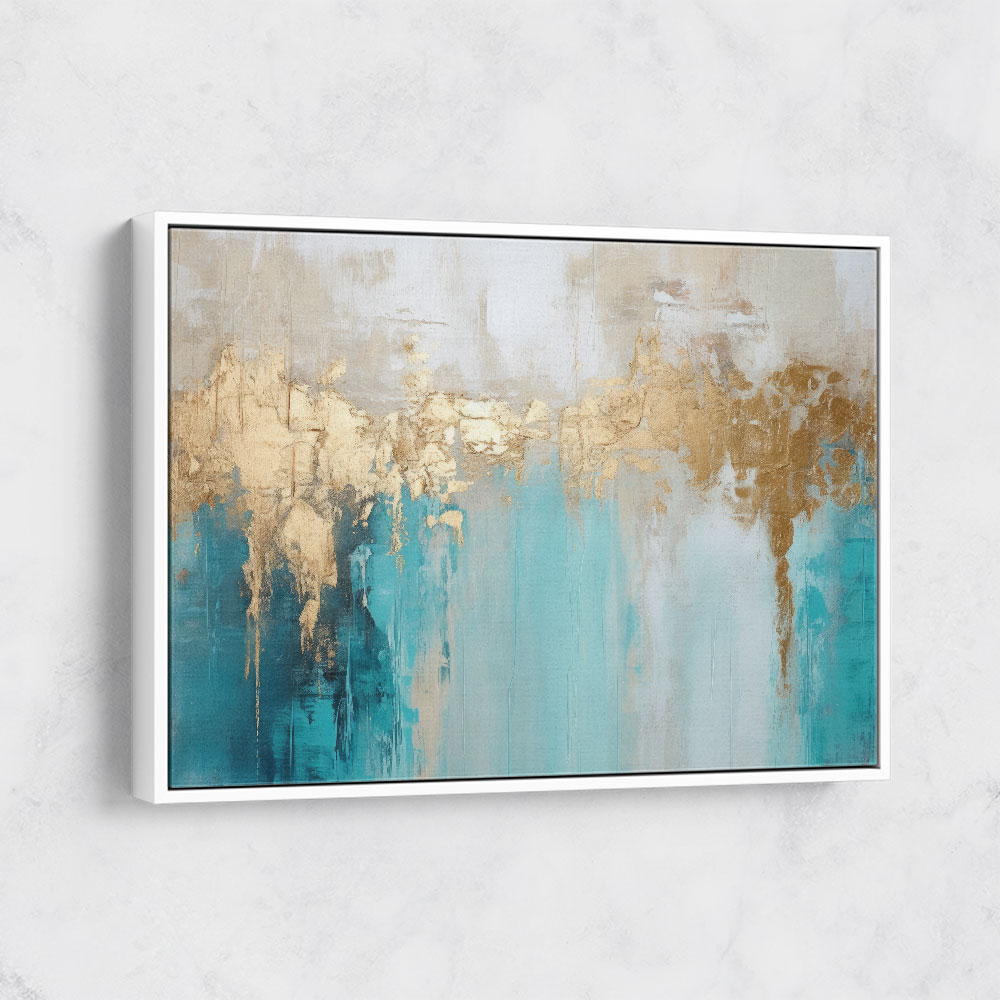 Gold Stroke on Blue Abstract 4 Wall Art