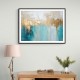 Framed Print Size:: Extra Large 120 x 90 cm Gold Stroke on Blue Abstract 4 Wall Art