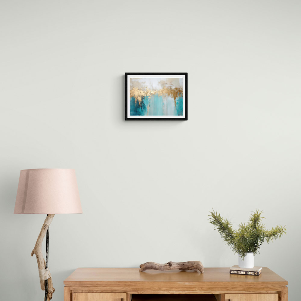 Gold Stroke on Blue Abstract 4 Wall Art Gold Stroke on Blue Abstract 4 Wall Art