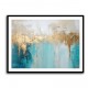 Gold Stroke on Blue Abstract 4 Wall Art