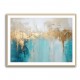 Gold Stroke on Blue Abstract 4 Wall Art