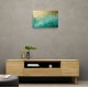 Gold Stroke on Turquoise Abstract 21 Wall Art Gold Stroke on Turquoise Abstract 21 Wall Art