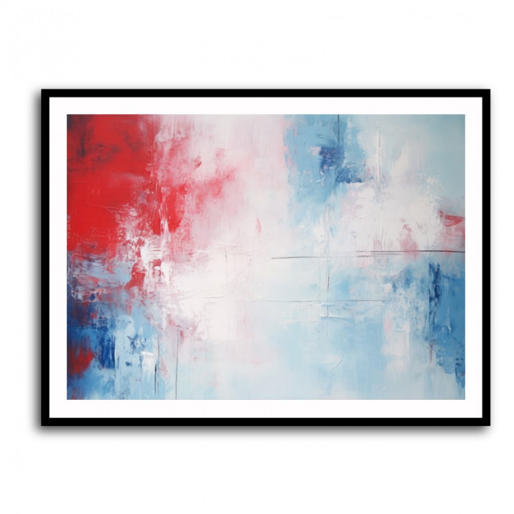 Red & Blue Abstract 3 Wall Art