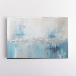 Silver Stroke on Blue Abstract Wall Art