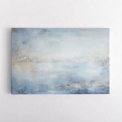 Silver Stroke on Blue Abstract 1 Wall Art
