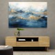 Gold Peaks On Blue Abstract Wall Art