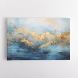 Gold Peaks On Blue 1 Abstract Wall Art