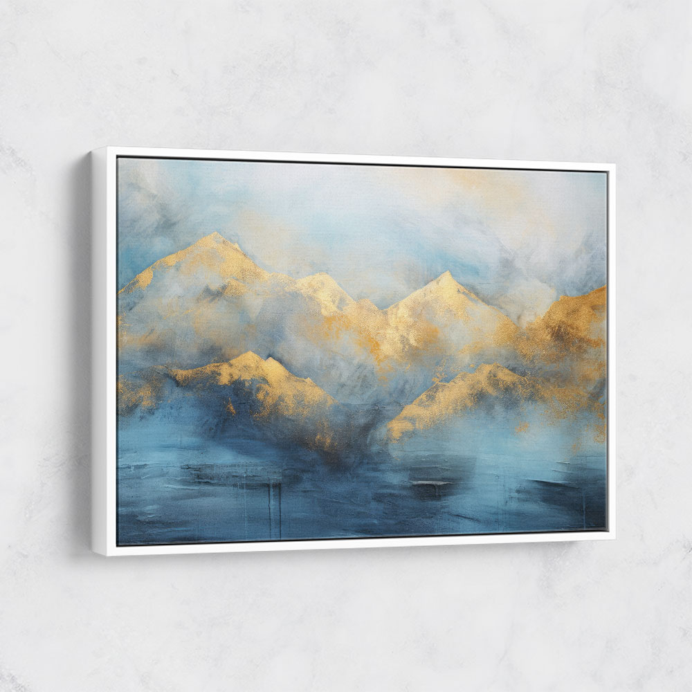 Gold Peaks On Blue 1 Abstract Wall Art