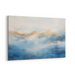 Gold Peaks On Blue 2 Abstract Wall Art
