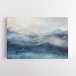 Gold Peaks On Blue 3 Abstract Wall Art