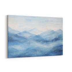 Mountains Blue Abstract Wall Art