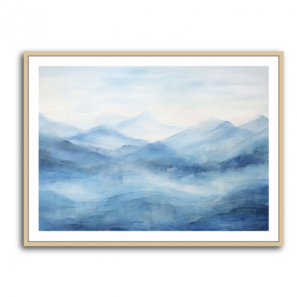 Mountains Blue Abstract Wall Art