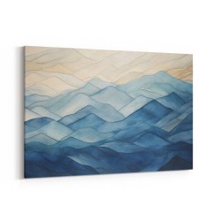 Mountains Blue Abstract 1 Wall Art