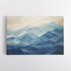 Mountains Blue Abstract 1 Wall Art