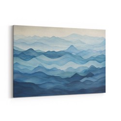 Mountains Blue Abstract 2 Wall Art