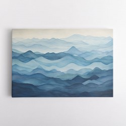 Mountains Blue Abstract 2 Wall Art