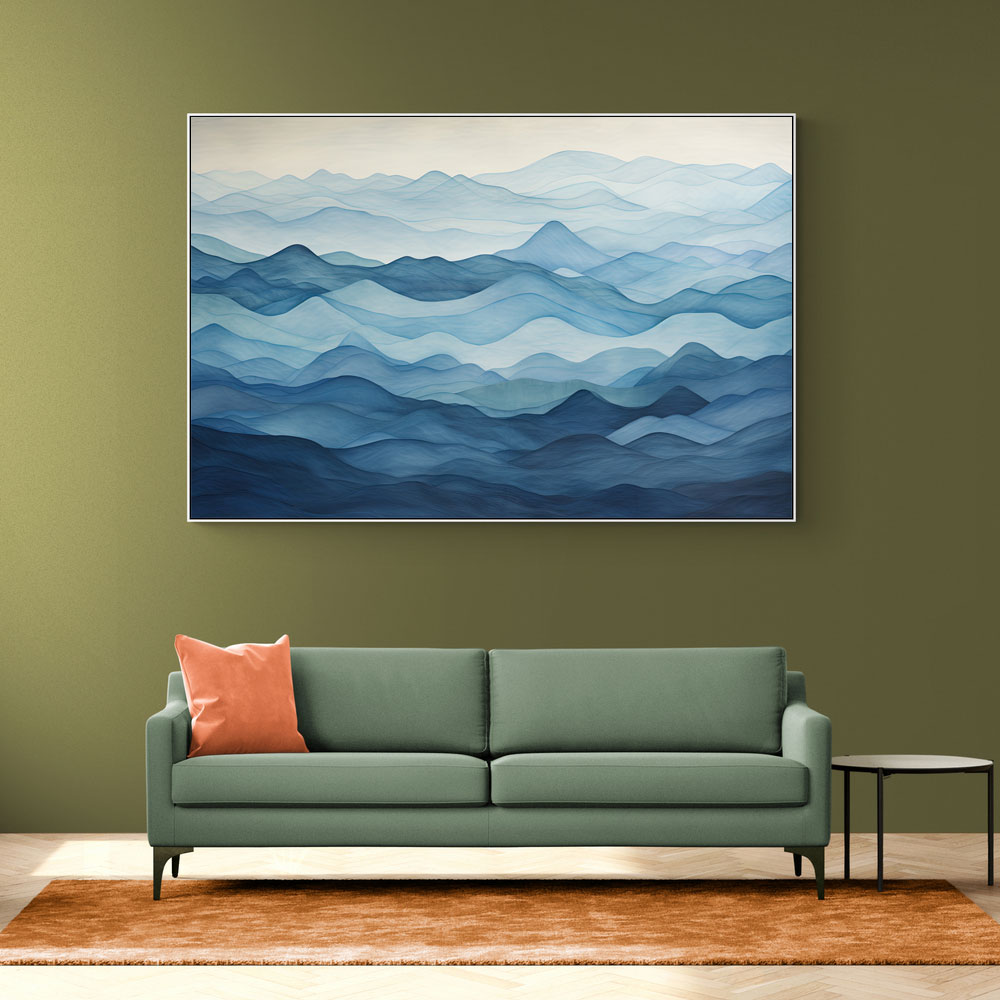 Mountains Blue Abstract 2 Wall Art